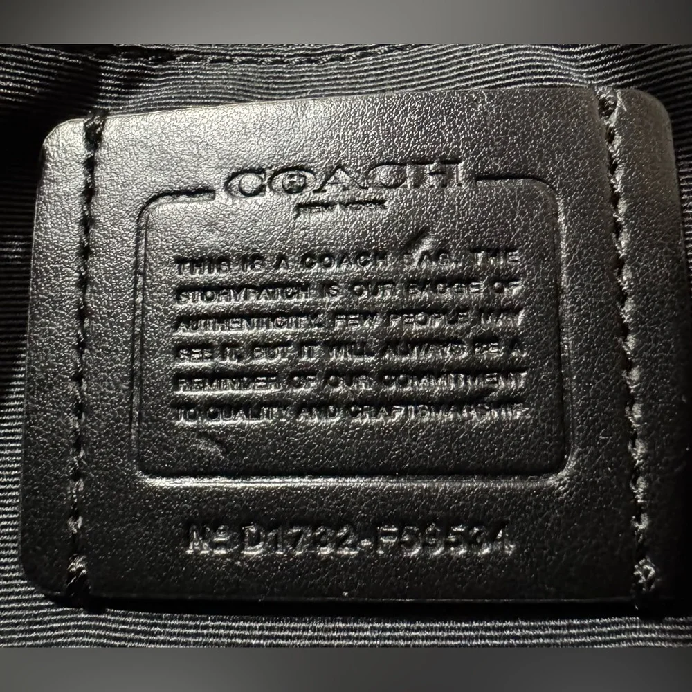Coach Signature Reversible Crossbody Bag Black Grey Ivory Silver Hardware EUC